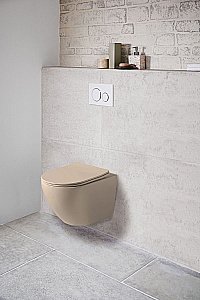 Унитаз Vincea Globo VT1-14SMC безободковый, с крышкой микролифт, капучино матовый купить в интернет-магазине Sanbest