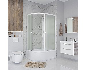 Душевая кабина Niagara Promo, асимметричный высокий акриловый поддон, 70x215x27 см купить в интернет-магазине Sanbest