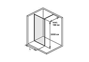Душевое ограждение Aquatek AQ WIW 10020GM 100 стекло прозрачное/профиль оружейная сталь купить в интернет-магазине Sanbest