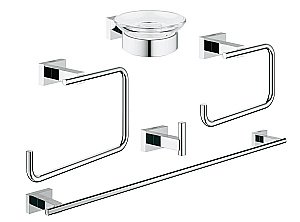 Набор аксессуаров Grohe Essentials Cube (5 предметов) 40758001 купить в интернет-магазине сантехники Sanbest