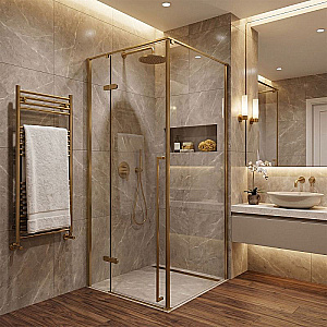 Душевой уголок Loranto Sunway 120х80 CS-501G-128 стекло прозрачное/профиль золото брашированное купить в интернет-магазине Sanbest