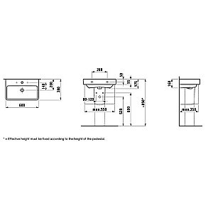 Раковина Laufen Pro S 8.1895.9.000.104.1 белая купить в интернет-магазине Sanbest