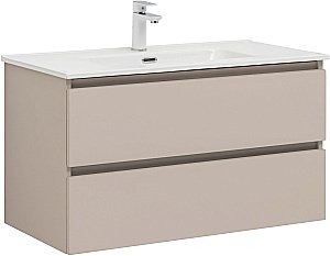 Тумба с раковиной Aquanet Вега 2.0 337944/284029 90 бежевый для ванной в интернет-магазине Sanbest
