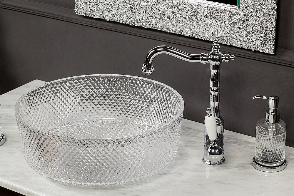 Раковина хрустальная Armadi Art Monaco 39 817 прозрачная купить в интернет-магазине Sanbest
