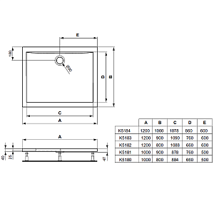 Душевой поддон Ideal Standard Ultra Flat K518101 100x90 купить в интернет-магазине Sanbest