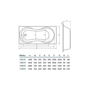 Ванна акриловая Koller Pool Malibu 140x70 купить в интернет-магазине Sanbest