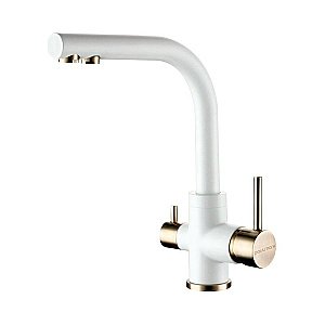 Смеситель для кухни Paulmark Essen Es213011-431BR Белый, бронза купить в интернет-магазине сантехники Sanbest