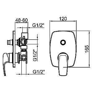 Смеситель для душа Webert Kimono KI860101015 купить в интернет-магазине сантехники Sanbest