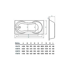 Ванна акриловая Koller Pool Malibu 140x70 MALIBU140х70 белая купить в интернет-магазине Sanbest
