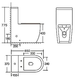 Унитаз напольный Azario Velluto AZ-6281 белый, безободковый, с бачком, с крышкой микролифт купить в интернет-магазине Sanbest