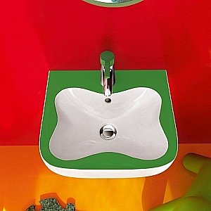 Раковина детская Laufen Florakids 8.1503.1.072.104.1 белая, зеленая купить в интернет-магазине Sanbest