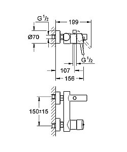 Смеситель для ванны Grohe Concetto 32211001 хром купить в интернет-магазине сантехники Sanbest