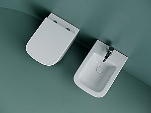 Унитаз подвесной Ceramica Nova Union CN4009T белый, с крышкой микролифт, безободковый, слив-торнадо купить в интернет-магазине Sanbest