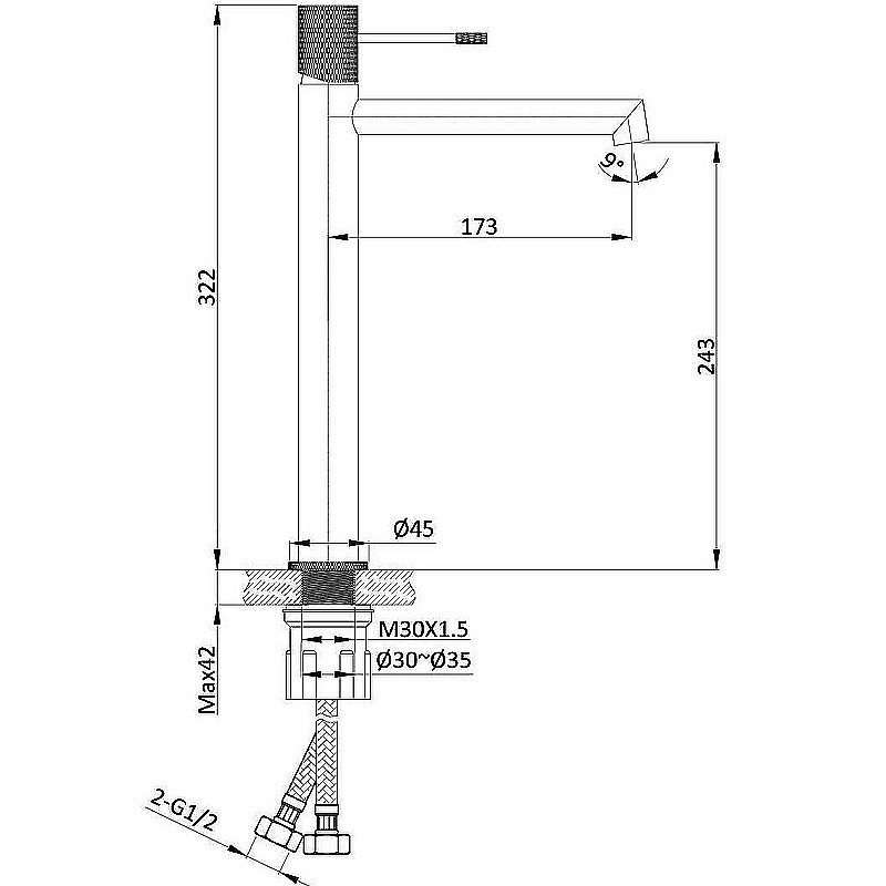 Смеситель для раковины Vincea Desire VBF-1D2BG брашированное золото купить в интернет-магазине сантехники Sanbest