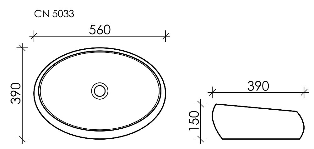 Раковина накладная Ceramica Nova Element 56 CN5033 белая купить в интернет-магазине Sanbest