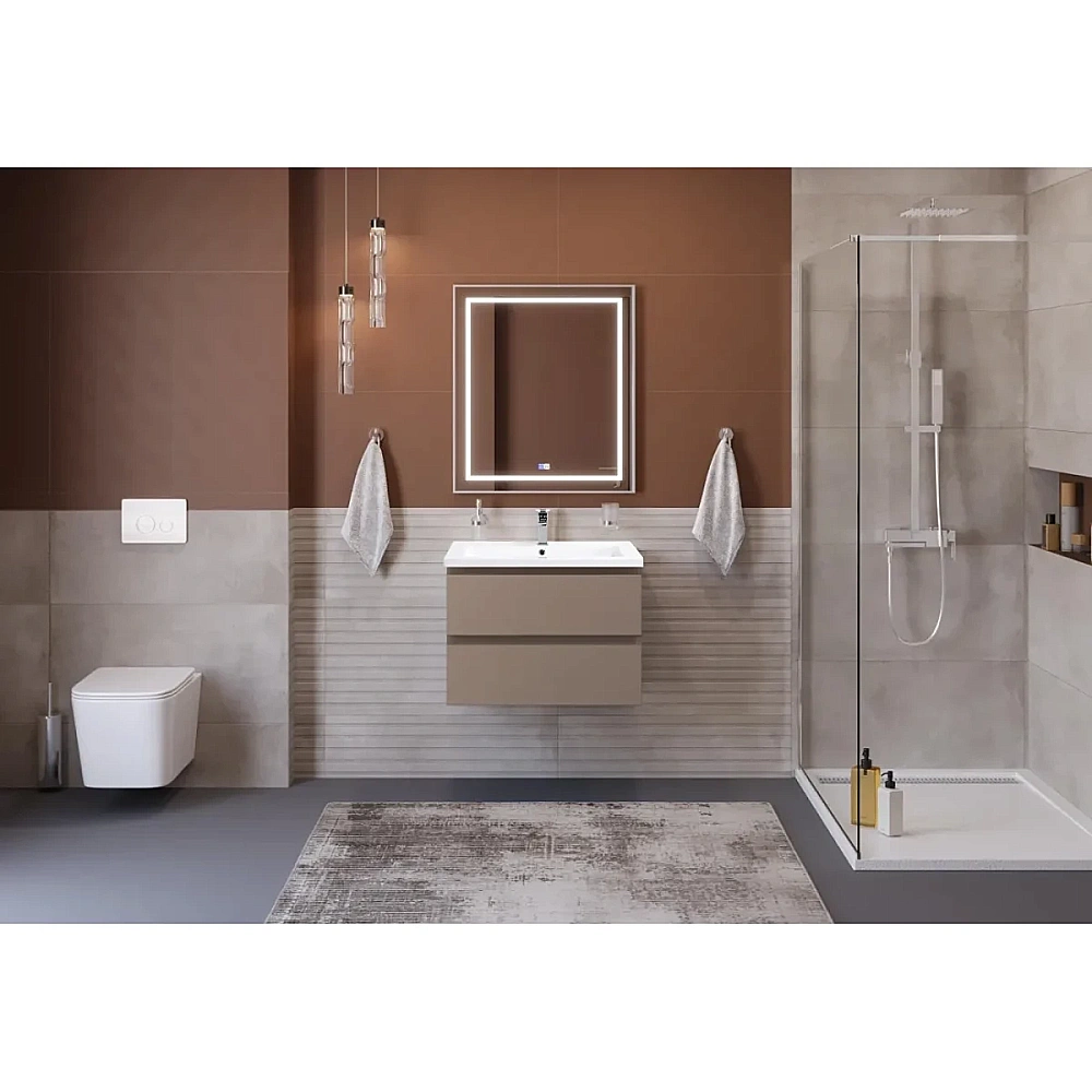 Тумба с раковиной BelBagno 75 KRAFT-750-2C-SO-СO+CZR-8070-75 бежевая матовая для ванной в интернет-магазине Sanbest