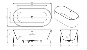 Ванна акриловая BelBagno BB705 170х80 купить в интернет-магазине Sanbest