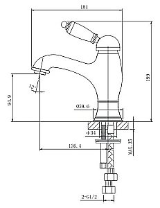 Смеситель для раковины Caprigo Adria Uno Metal 02M-520-vot бронза купить в интернет-магазине сантехники Sanbest