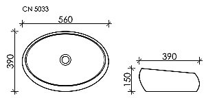 Раковина накладная Ceramica Nova Element 56 CN5033 белая купить в интернет-магазине Sanbest