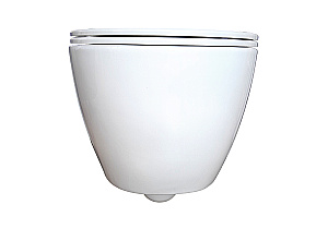 Унитаз подвесной Aquatek ПОЛАРИС AQ0700-01+INS-0000012+KDI-0000018+KKI-0000002 белый, безободковый, с крышкой микролифт, с инсталляцией и кнопкой хром глянцевый купить в интернет-магазине Sanbest