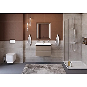 Тумба с раковиной BelBagno 75 KRAFT-750-2C-SO-СO+CZR-8070-75 бежевая матовая для ванной в интернет-магазине Sanbest