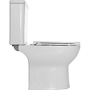 Унитаз напольный Aquanet Ray 326011 безободковый, с бачком, с крышкой микролифт, слив торнадо купить в интернет-магазине Sanbest