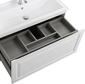 Тумба с раковиной Cezares Giubileo-N 100 GIUBILEO-N-100-1C-SO-BL белая глянцевая для ванной в интернет-магазине Sanbest