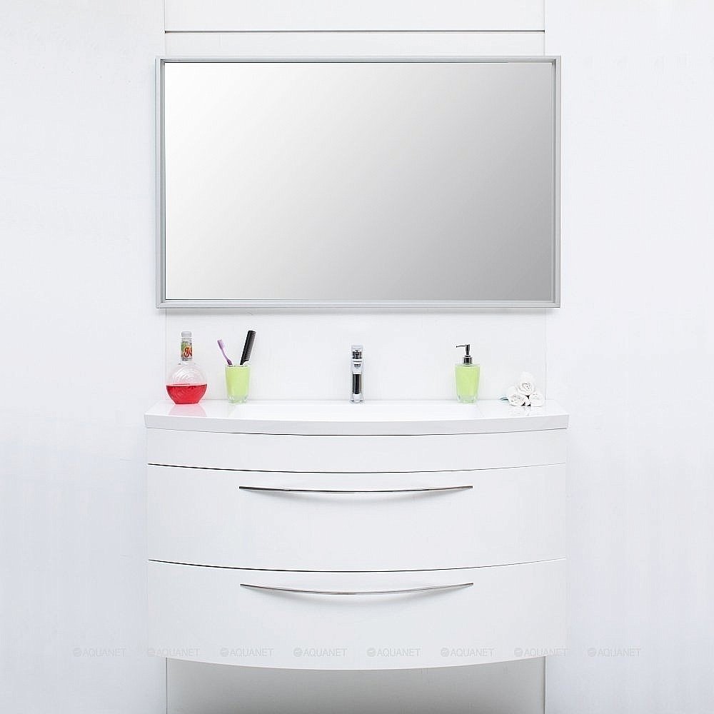 Зеркало De Aqua Алюминиум 261698 120 серебро в ванную от интернет-магазине сантехники Sanbest