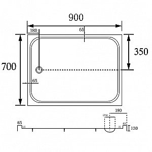 Душевой поддон Abber 70х90 AD3C097 белый купить в интернет-магазине Sanbest