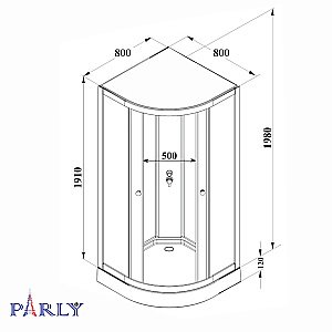Душевая кабина Parly BETT B831 80х80 профиль черный матовый/стекло матовое купить в интернет-магазине Sanbest