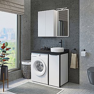 Тумба с раковиной Comforty Лозанна 100 белый глянец для ванной в интернет-магазине Sanbest