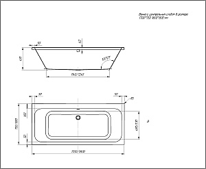 Ванна акриловая Aquatek Мия 180х80 белая купить в интернет-магазине Sanbest