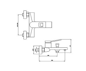 Смеситель для ванны Bronze De Luxe ELEMENT EL03GB купить в интернет-магазине сантехники Sanbest