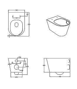 Унитаз подвесной Grossman Thin Rim GR-5604SQ белый, безободковый, с крышкой микролифт, слив торнадо купить в интернет-магазине Sanbest
