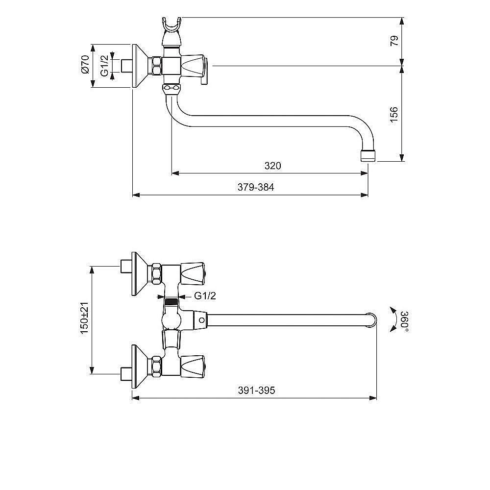Смеситель для ванны Vidima PRACTIC BA343AA купить в интернет-магазине сантехники Sanbest