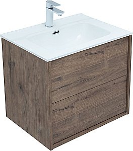 Тумба с раковиной Aquanet Lino 287541 60 (Flat) дуб веллингтон для ванной в интернет-магазине Sanbest