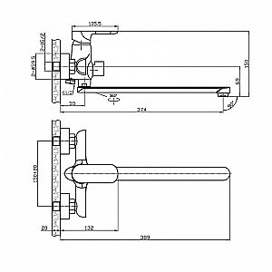 Смеситель для ванны Agger Gorgeous A0221100 купить в интернет-магазине сантехники Sanbest