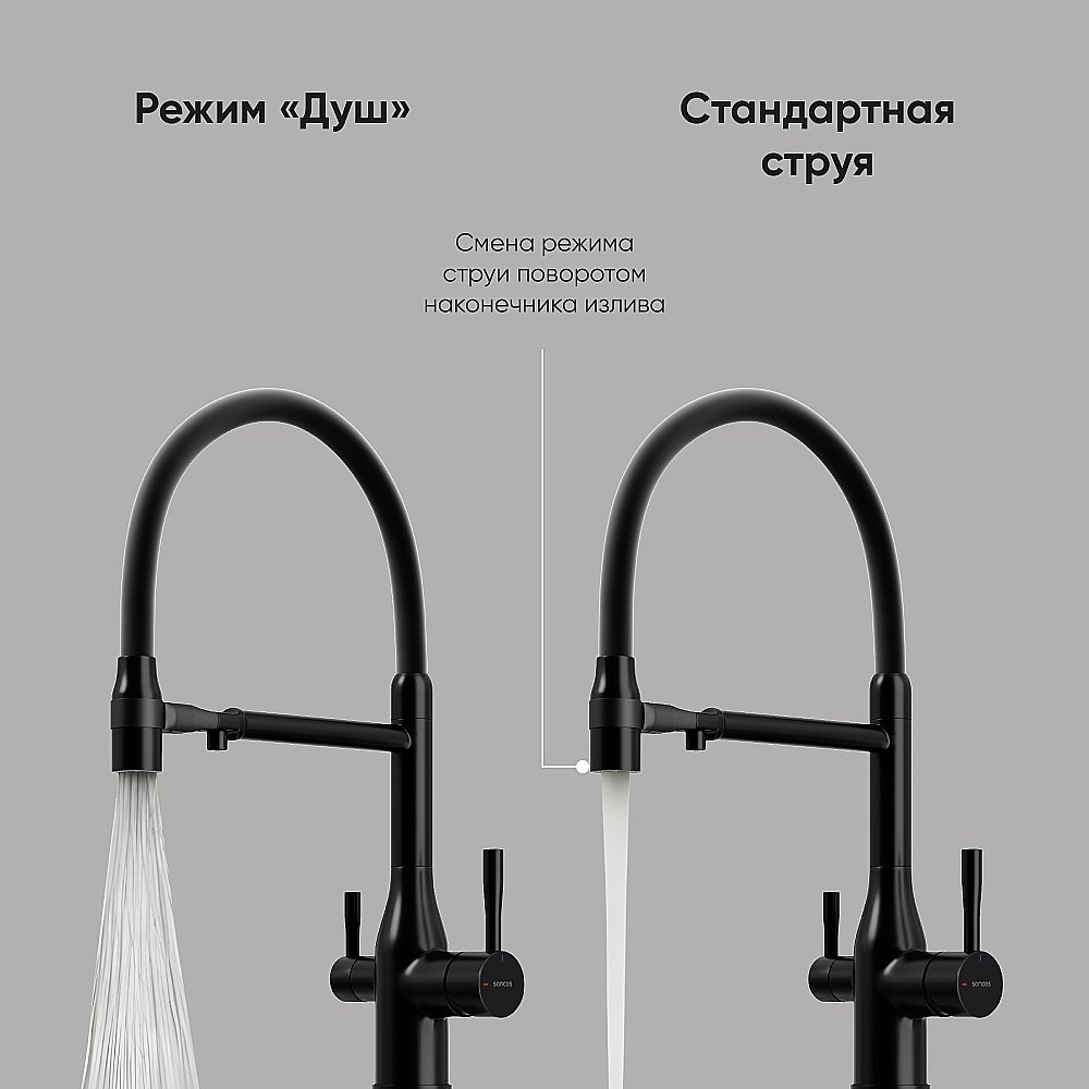 Смеситель для кухни Sancos Garda SC4009MB черный матовый купить в интернет-магазине сантехники Sanbest