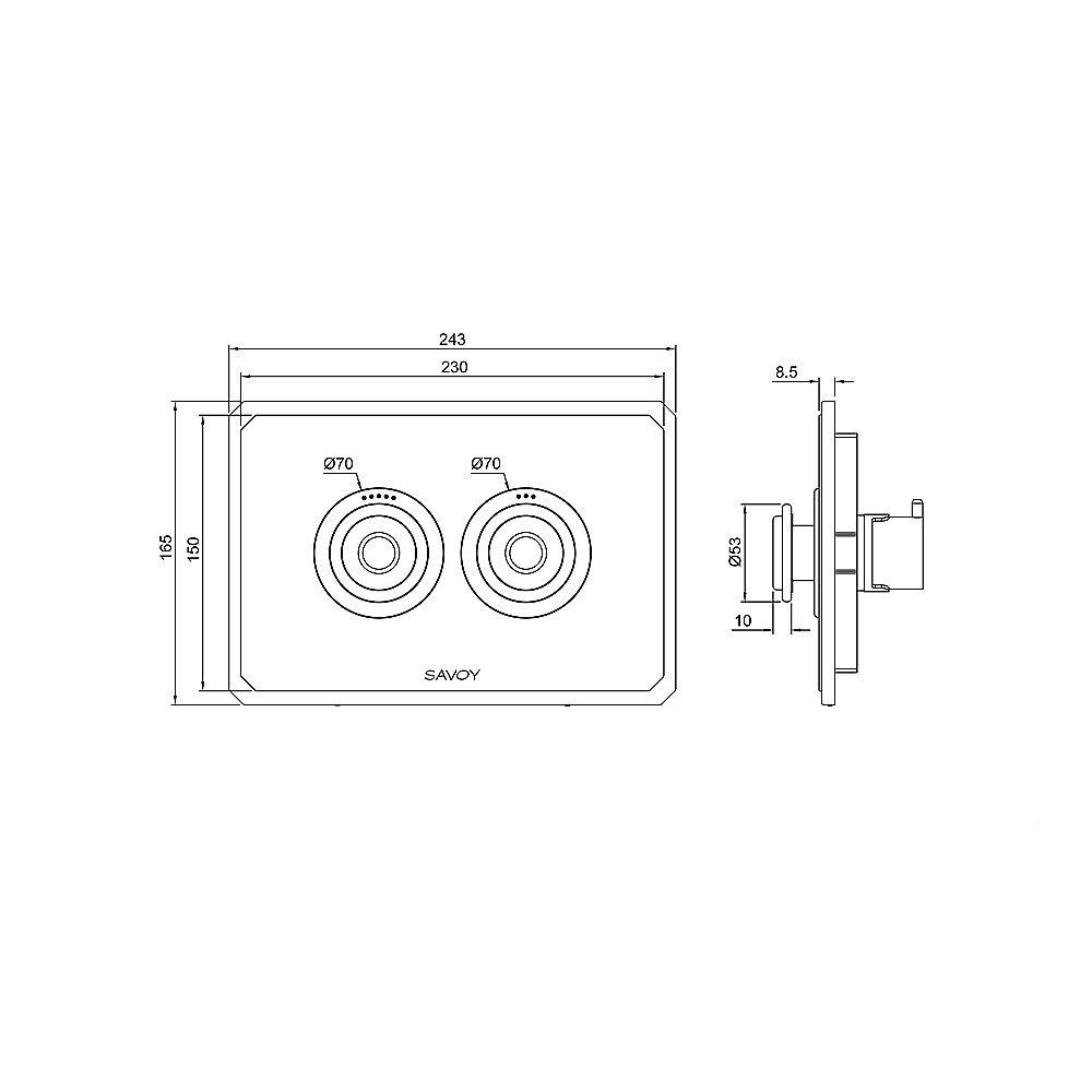 Кнопка для инсталляции Savoy SV152 BNKL никель брашированный купить в интернет-магазине сантехники Sanbest