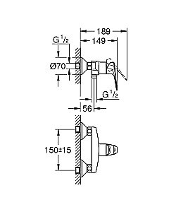 Смеситель для душа Grohe BauFlow 23632000 купить в интернет-магазине сантехники Sanbest