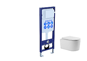 Унитаз подвесной с инсталляцией Aquatek Мия SET AQUATEK МИЯ Т/INS017 белый, безободковый, с крышкой микролифт, слив торнадо купить в интернет-магазине Sanbest