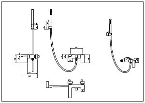 Смеситель для ванны Boheme QUBIC Matt Gun Metal 473-GM антрацит купить в интернет-магазине сантехники Sanbest