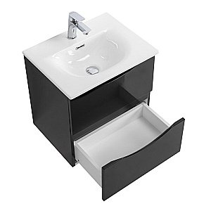 Тумба с раковиной BelBagno MARINO-CER-MINI-500-2C-SO-NL-P Nero Lucido для ванной в интернет-магазине Sanbest