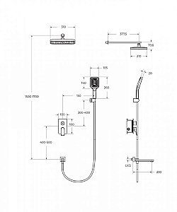 Душевая система BelBagno DUE-VDSET-CRM хром купить в интернет-магазине сантехники Sanbest