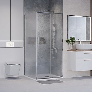 Душевой уголок Niagara Nova NG-65-9CH/NG-CH100-34 90х100 стекло шиншилла/профиль хром купить в интернет-магазине Sanbest