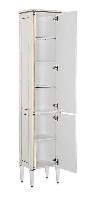 Пенал Aquanet Паола 40 белый/патина золото для ванной в интернет-магазине сантехники Sanbest