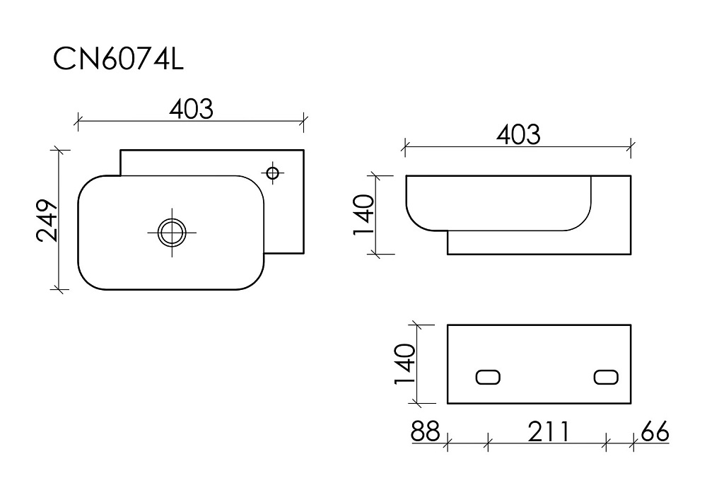 Раковина Ceramica Nova Element CN6074 белая купить в интернет-магазине Sanbest