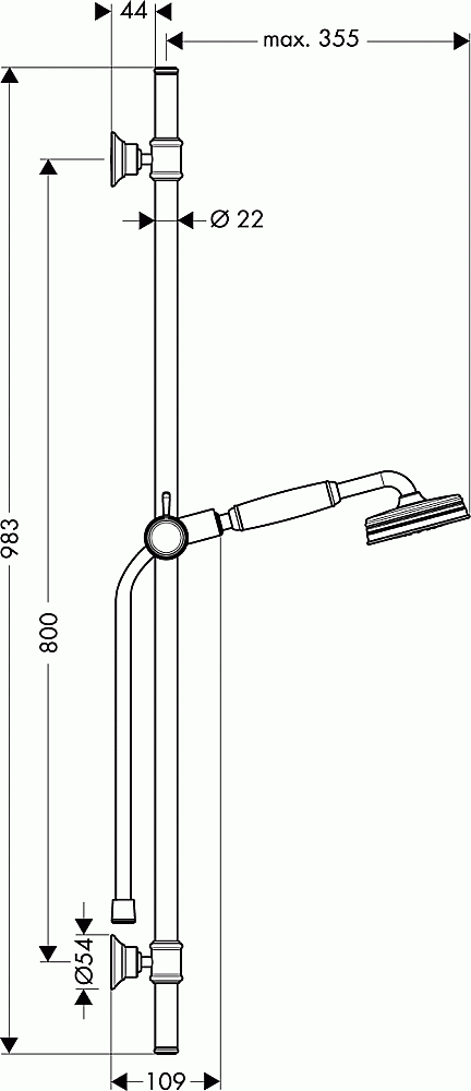 Душевая гарнитура Axor Montreux 27982000 купить в интернет-магазине сантехники Sanbest