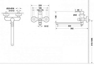 Смеситель для ванны Bravat STREAM-D F637163C-01A купить в интернет-магазине сантехники Sanbest