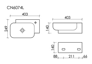 Раковина Ceramica Nova Element CN6074 белая купить в интернет-магазине Sanbest